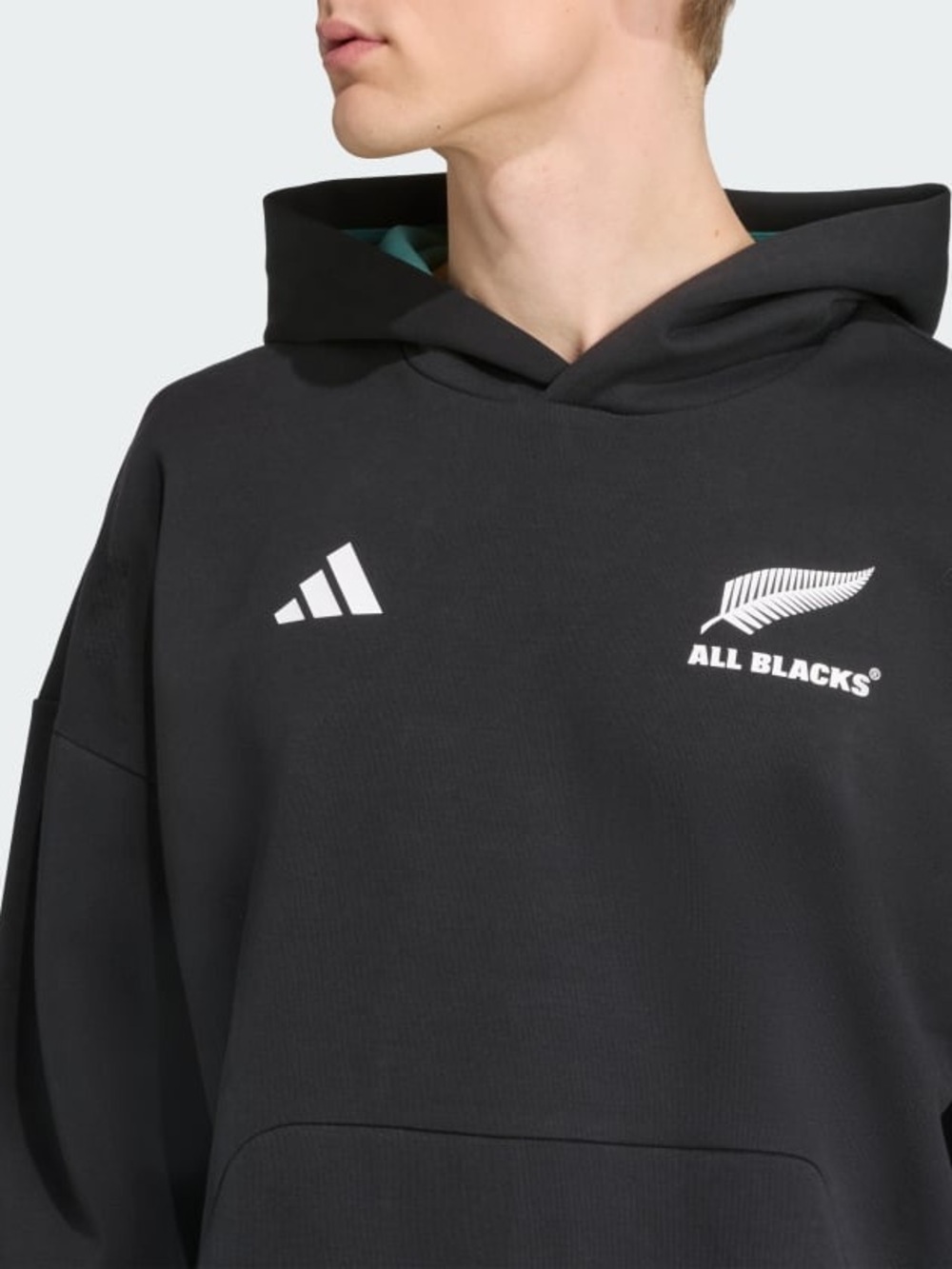 Adidas All Blacks Rugby Pullover Hoodie Black Men’s Large NWT - Picture 4 of 14